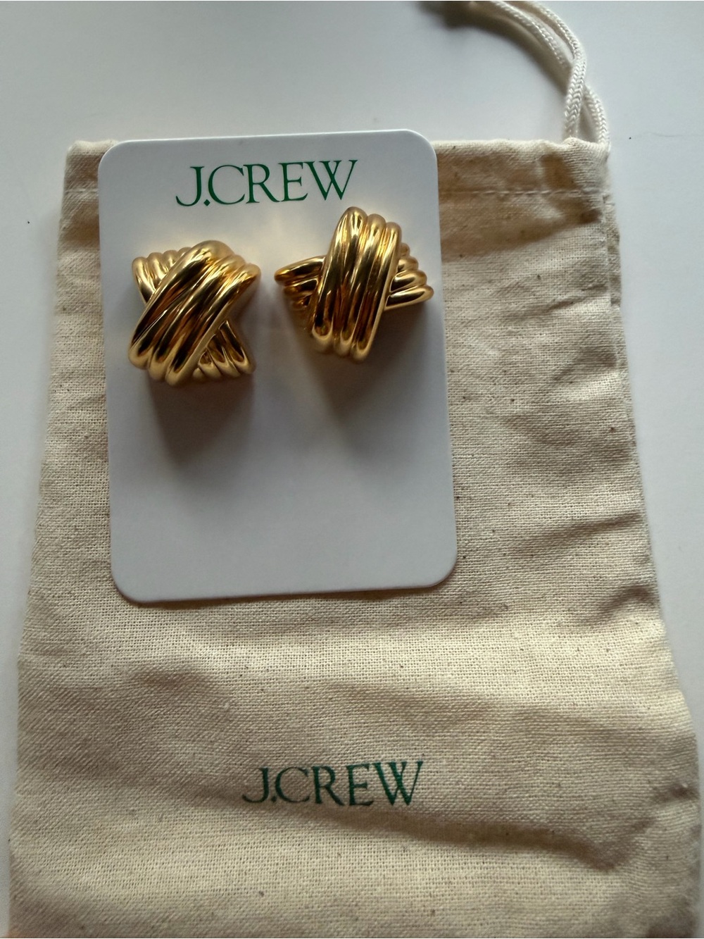 J. Crew Polished Gold Knot Clip-On Earrings